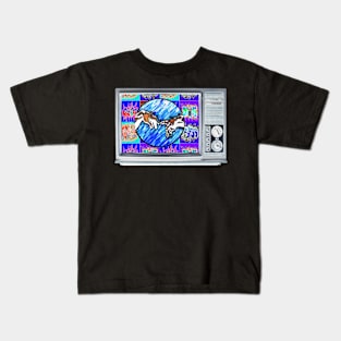 tv hands tv by LowEndGraphics Kids T-Shirt